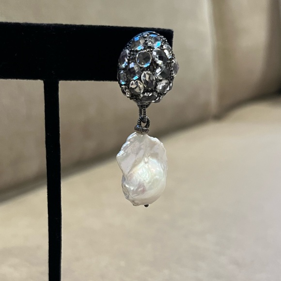 Judith Ripka SINGLE Earring Sterling & Pearl Pierced - Picture 5 of 13